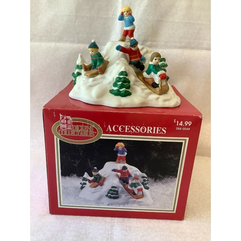 Dickens Collectables Accessories Kids Sledding Figurine